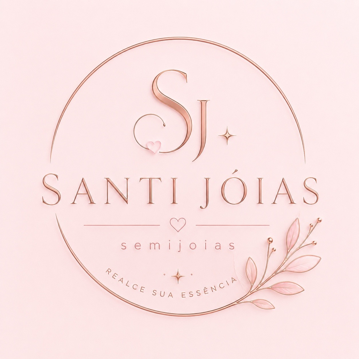 Logo Santi Jóias semijoias em tons rose gold